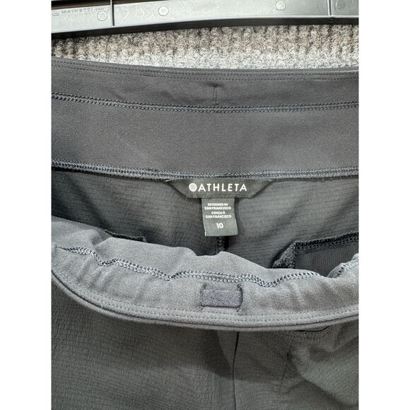 Athleta Trekkie North High Rise Jogger Pants Womens 10 Black Pull On Zip Pockets - Picture 4 of 11